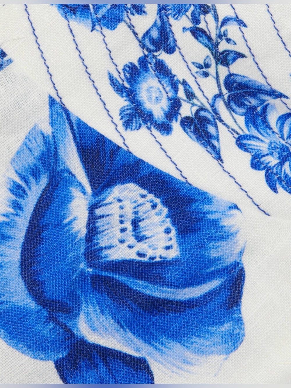 FARM Rio White Midi Dress with Blue Floral Print - Picture 7 of 14